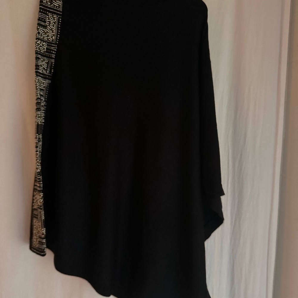Elegant Black Cape with Silver Accents